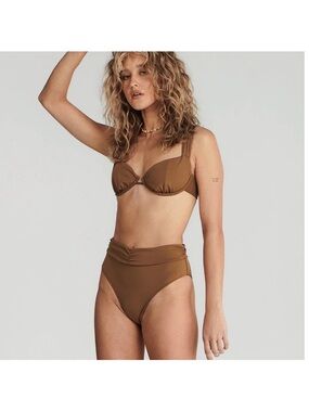 Charlie Holiday Brown High-Waist Underwire Bikini Set